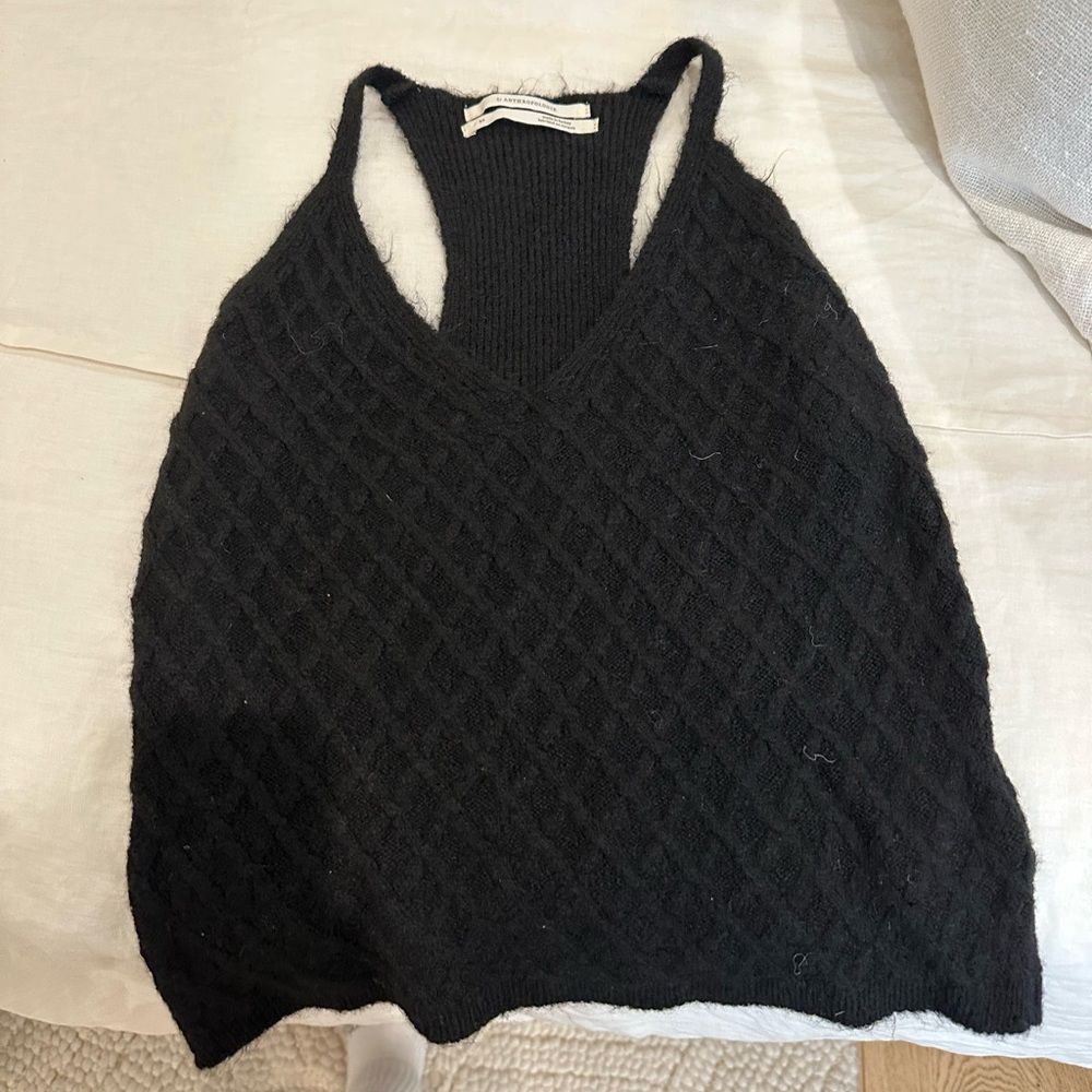 Anthropologie Black Textured Knit Tank